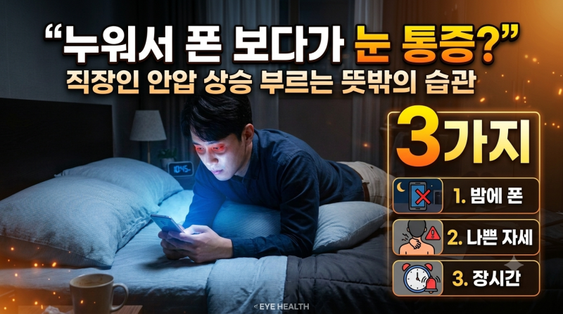 스마트기기 오래 쓰는 직장인, 안압 상승 부르는 잘못된 자세
