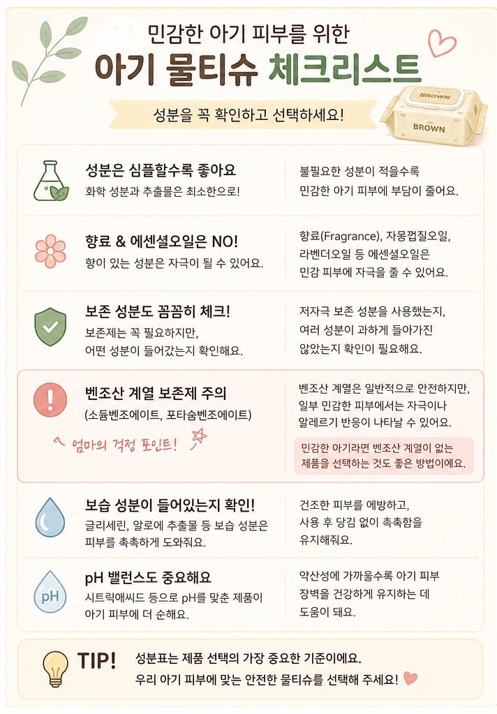 5개월아기 브라운 프리미엄 옐로우 물티슈 후기 및 추천 | 성분 비교 후 선택