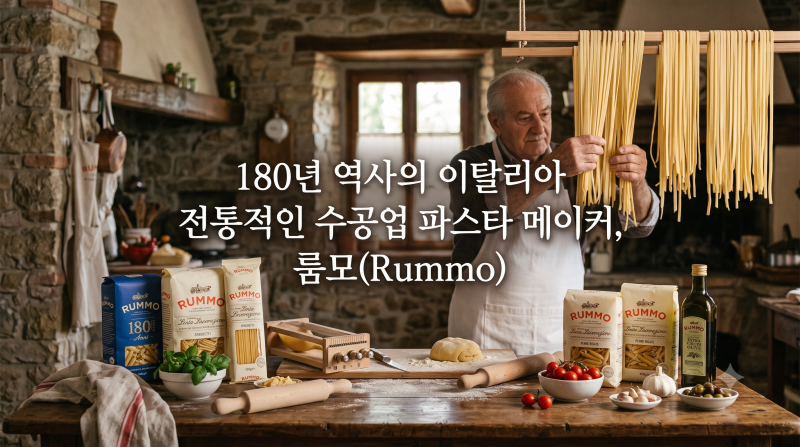 180년 역사의 이탈리아 전통적인 수공업 파스타 메이커, 룸모(Rummo)