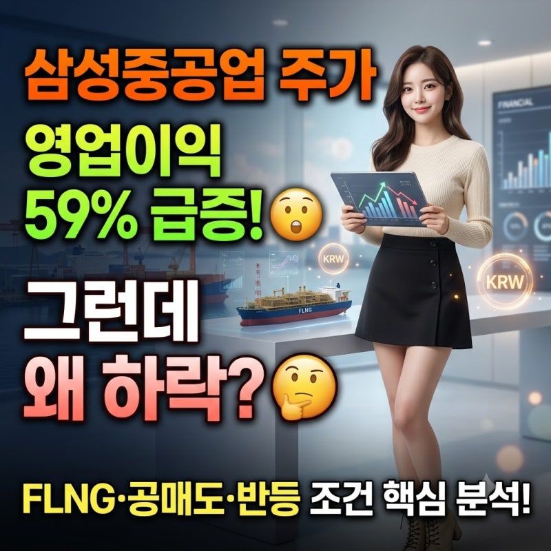 삼성중공업 주가 분석, 영업이익 59% 늘었는데 왜 FLNG·공매도·숨은 상승 조건은 목표주가 실....