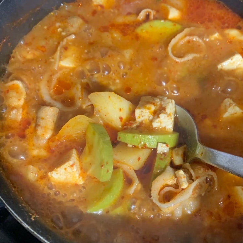고기 된찌 - 대패삼겹살 된장찌개 술밥 - 만들기 레시피 무조건 밥 말아서 먹기