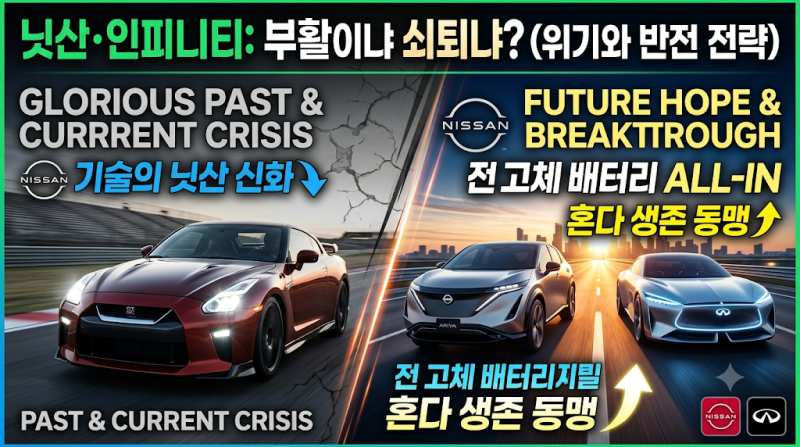 기술의 닛산과 인피니티의 위기, 과연 전고체 배터리와 혼다 연합으로 부활할까?
