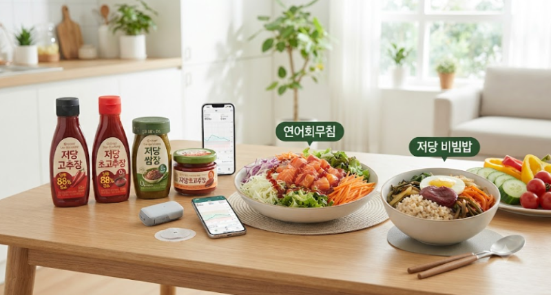 [건강]저당 고추장·초고추장 혈당 실험 후기! 당뇨 식단 스트레스 날리는 저당 소스 활용법!