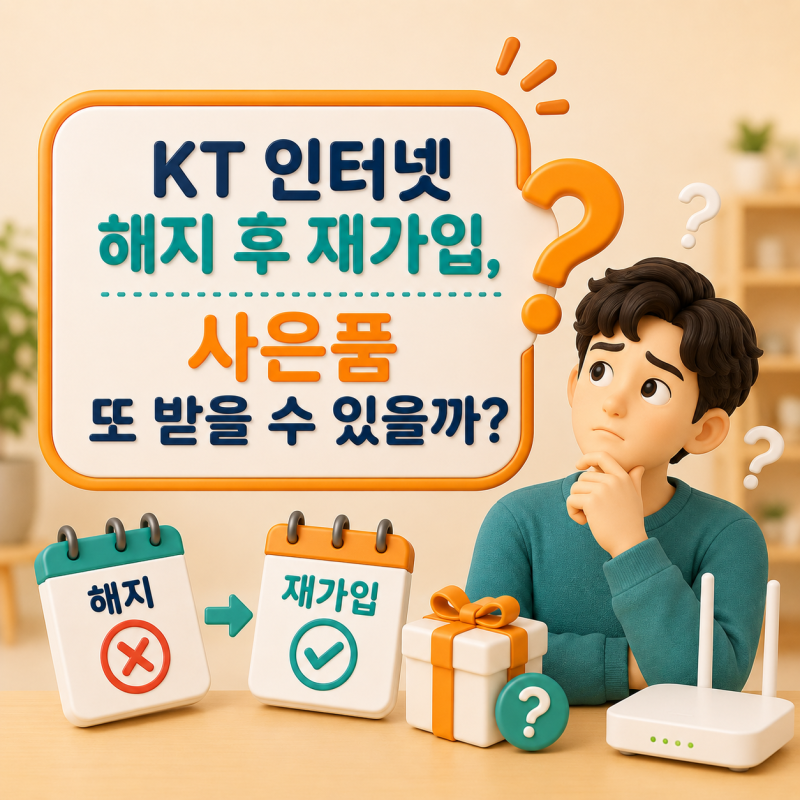 KT 인터넷 해지 후 재가입, 사은품 또 받을 수 있을까?