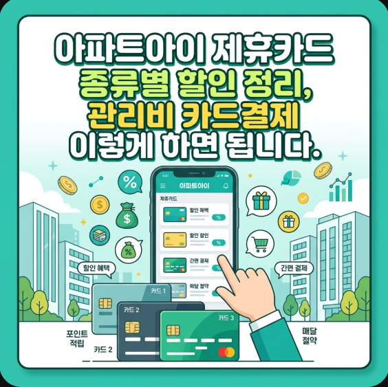 아파트아이 제휴카드 종류별 할인 정리, 관리비 카드결제 이렇게 하면 됩니다.