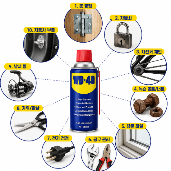 WD-40의 숨겨진 활용법 10가지! 사용하면 안 되는 곳까지