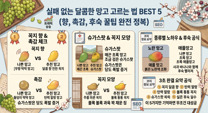 당도 폭발하는 잘 익은 망고 고르는 방법 노란 망고 애플망고 후숙 보관법 총정리