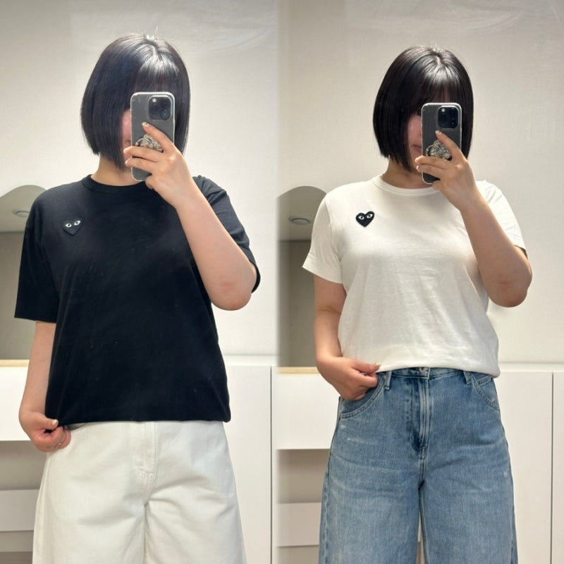 꼼데가르송 반팔 XS, L 착용 후기 (+사이즈 선택 팁)