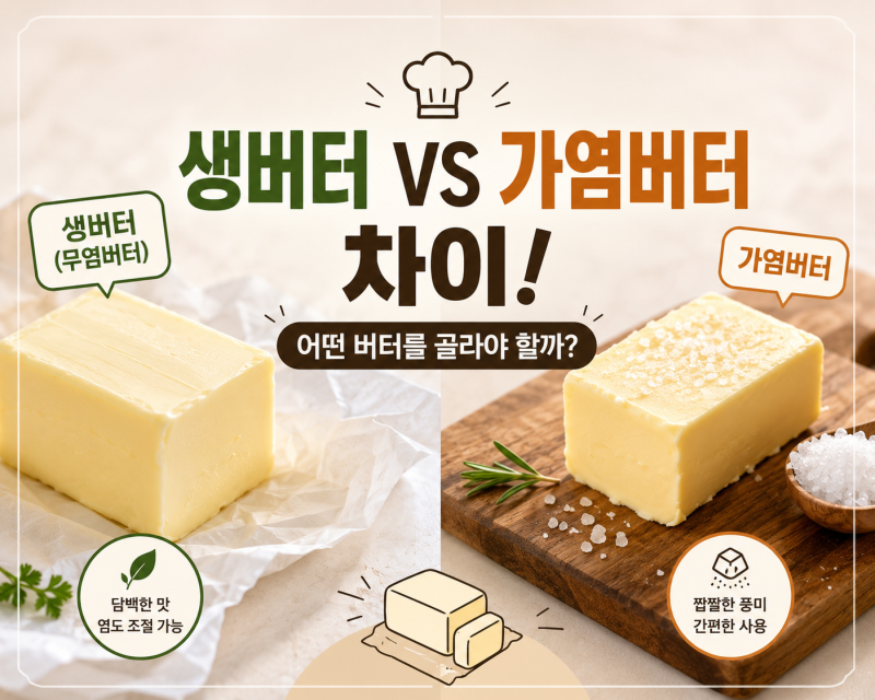 생버터 vs 가염버터 차이, 어떤 버터를 골라야 할까? 사용법 총정리