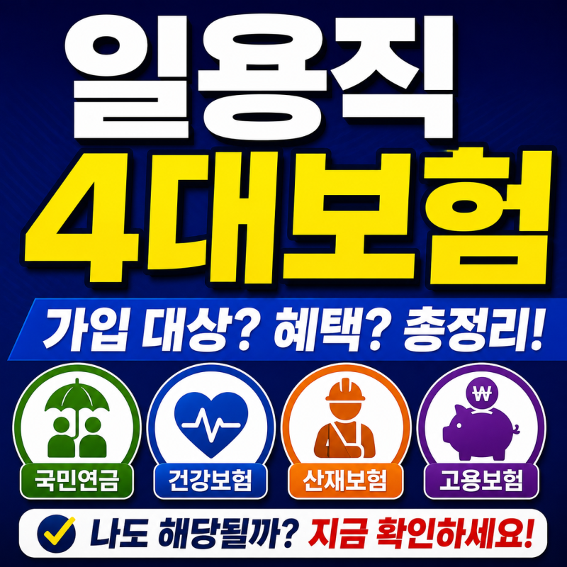 일용직 4대보험 월 8일 기준 가입 조건과 요율 정리