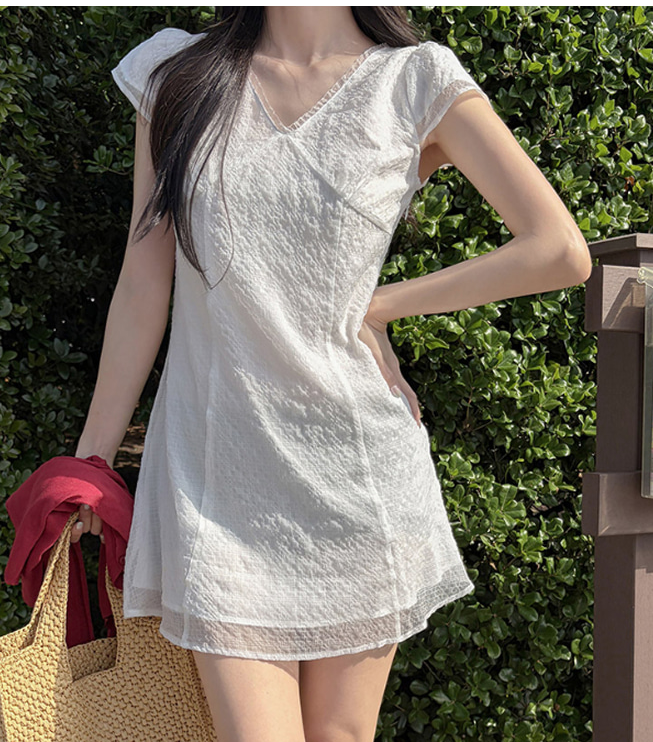 메이빈스 라미 쉬폰 미니 원피스｜여름에 자주 입게 되는 화이트 원피스, 사이즈, 핏 착용 후....