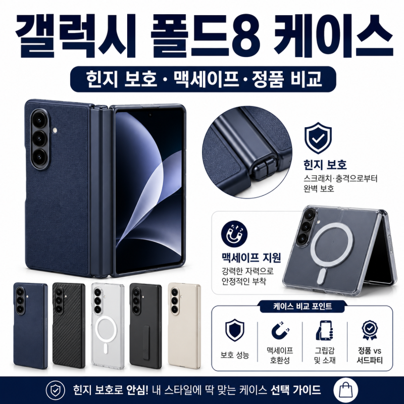 갤럭시 폴드8 케이스 추천 전 확인, 힌지 보호·맥세이프·정품 비교