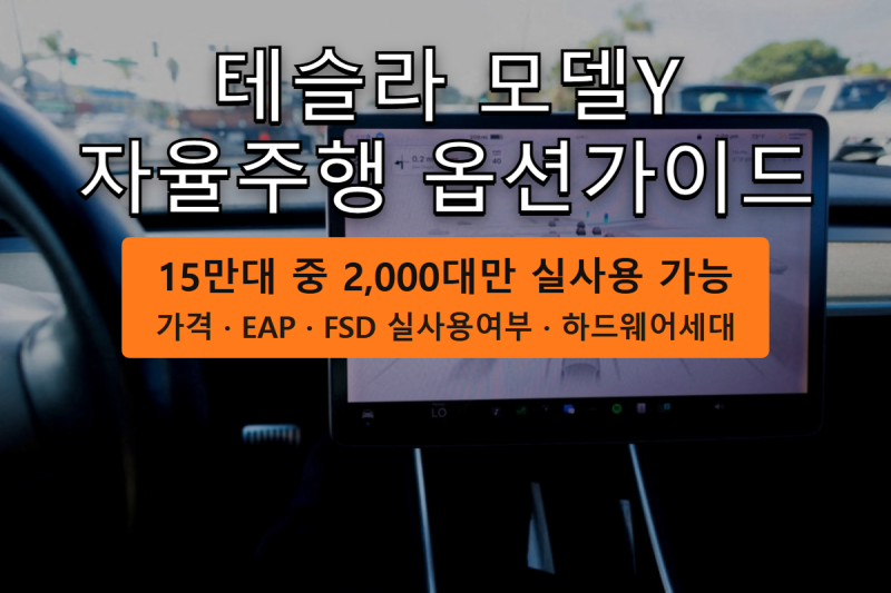 2026년 테슬라 모델Y 자율주행 옵션가이드, FSD 실사용 여부