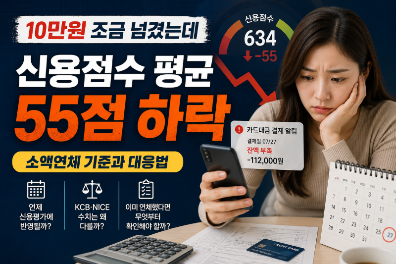 소액연체 신용점수, 10만원보다 먼저 확인해야 할 ‘5영업일’ 기준