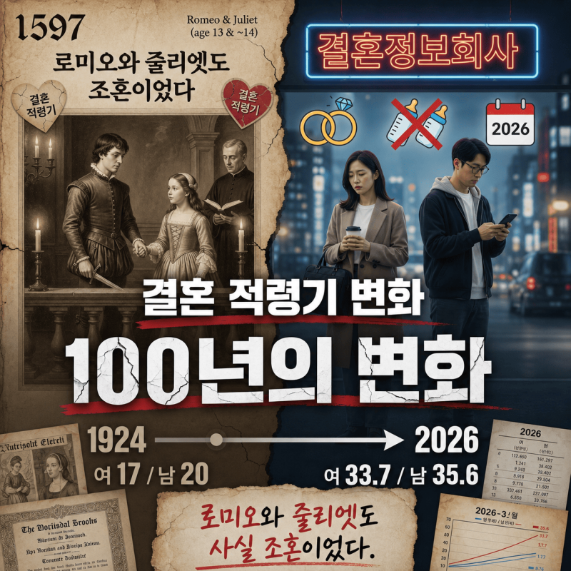결혼 적령기 변화 — 로미오와 줄리엣도 사실 조혼이었다