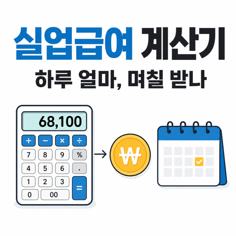 실업급여 계산기, 하루 얼마·며칠 받나 총정리 (2026 상한 68,100원)