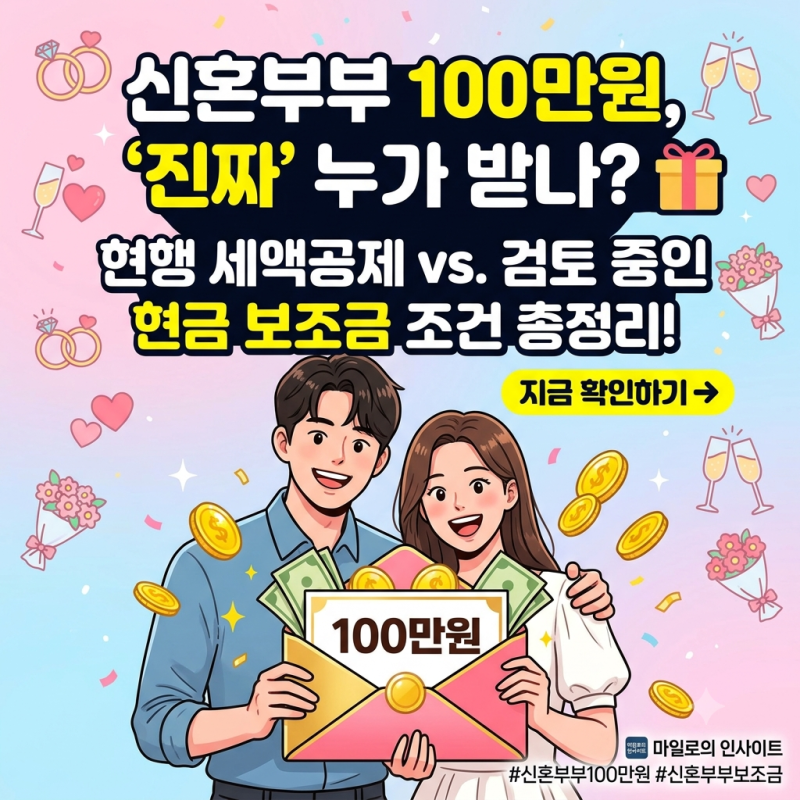 신혼부부 100만원 보조금, 지금 받을 수 있을까?