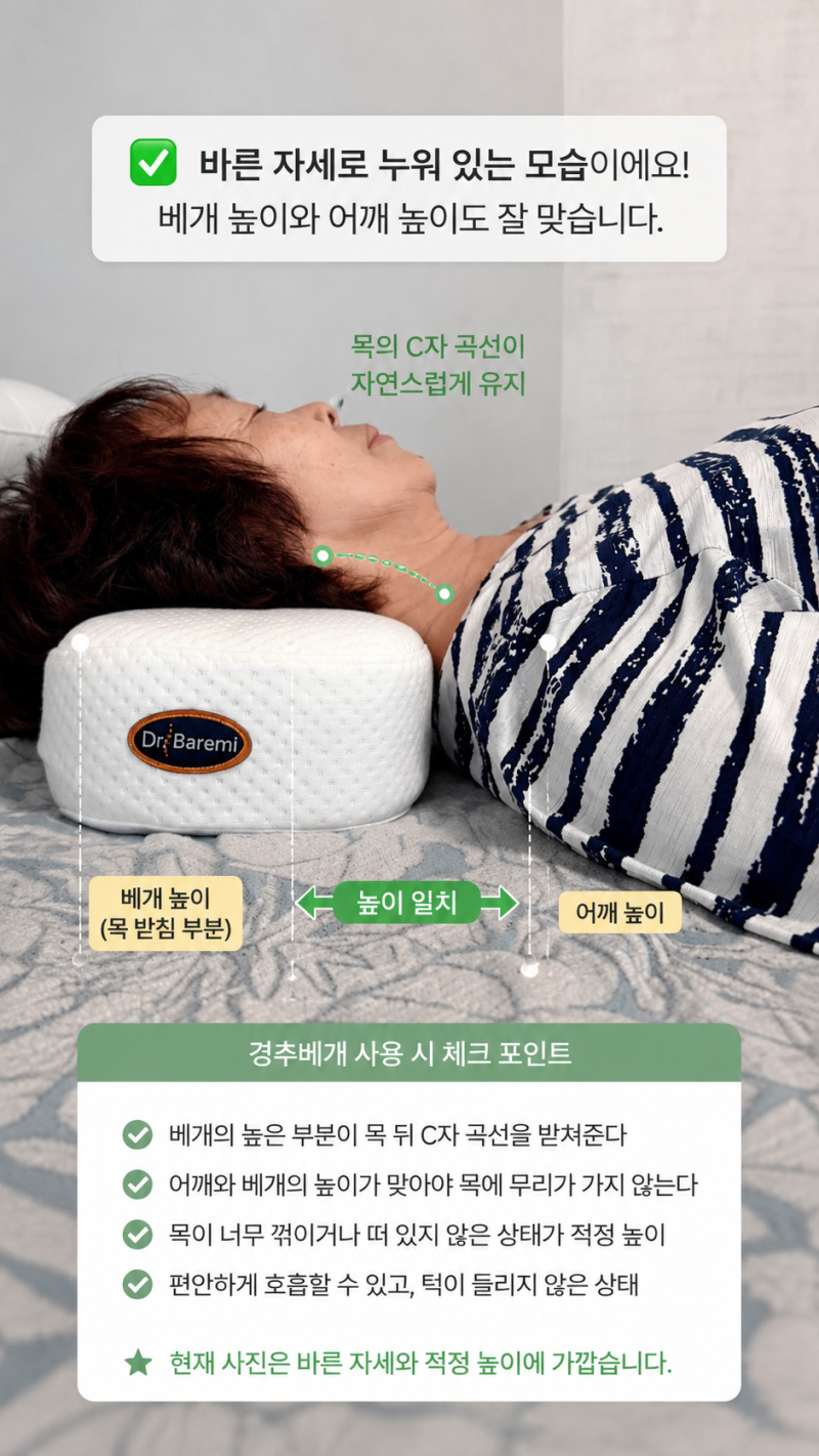 경추베개 사용법과 추천 기준, 거북목·일자목 닥터바르미 적응 후기
