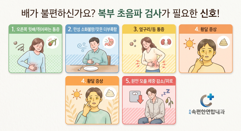 [복부 초음파] 언제 복부 초음파 검사를 받아야 할까요? 복부 초음파 검사가 필요한 대표 증....