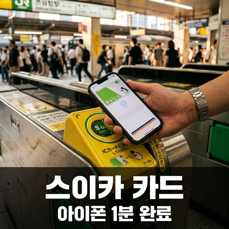 "동전 지옥 탈출!" 일본 여행 스이카 카드 만드는 법, 아이폰에 1분 만에 넣기..