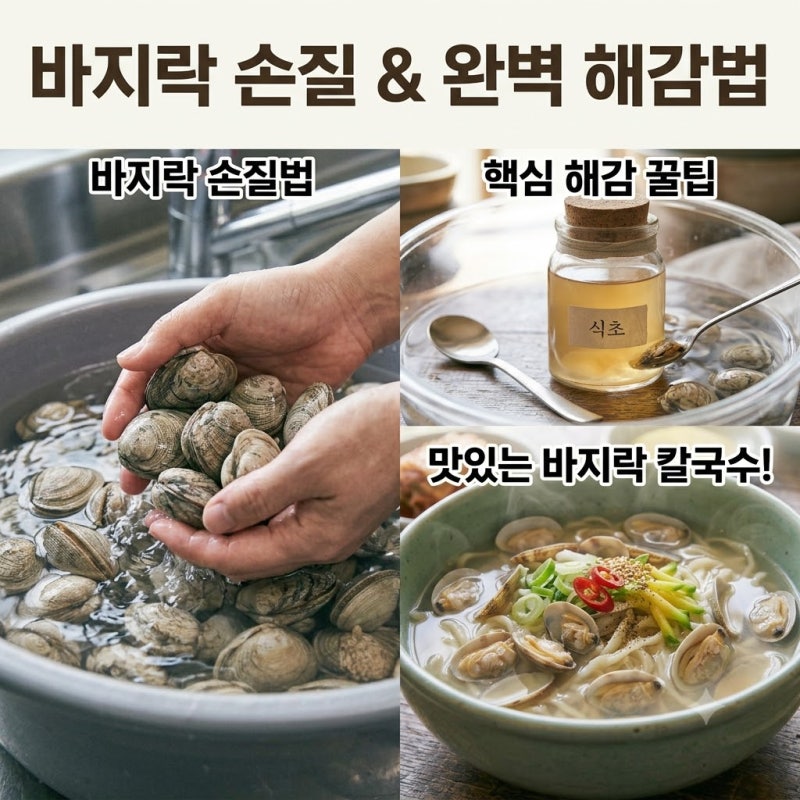 바지락 해감 시간 줄이는 꿀팁! 쇠숟가락과 식초 하나면 끝 (냉동 보관법까지)