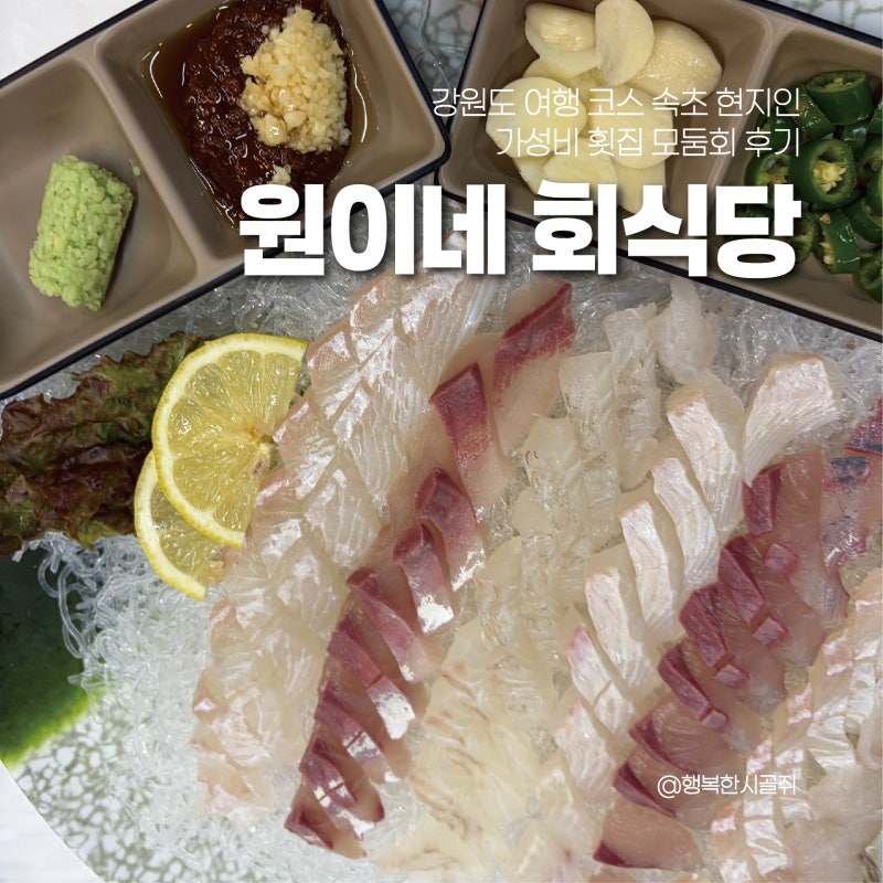 강원도 여행 코스 속초 현지인 가성비 횟집 모듬회 후기 원이네 회식당