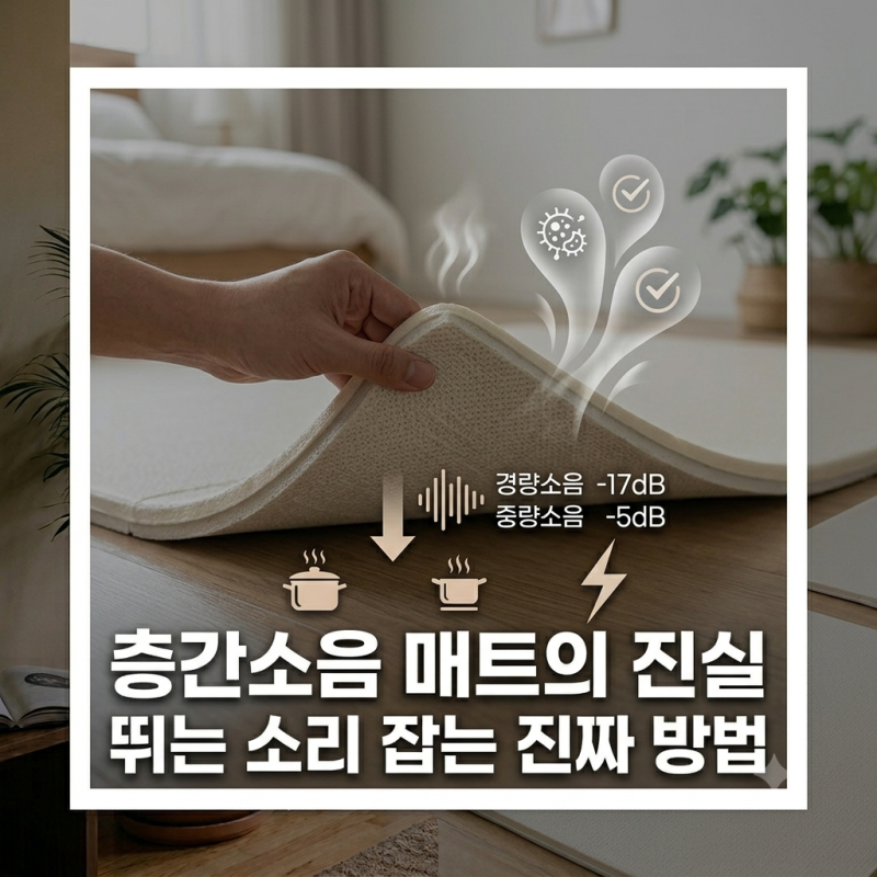 층간소음 매트, 두께별 실제 차음 효과 비교(한국소비자원 실측 데이터)