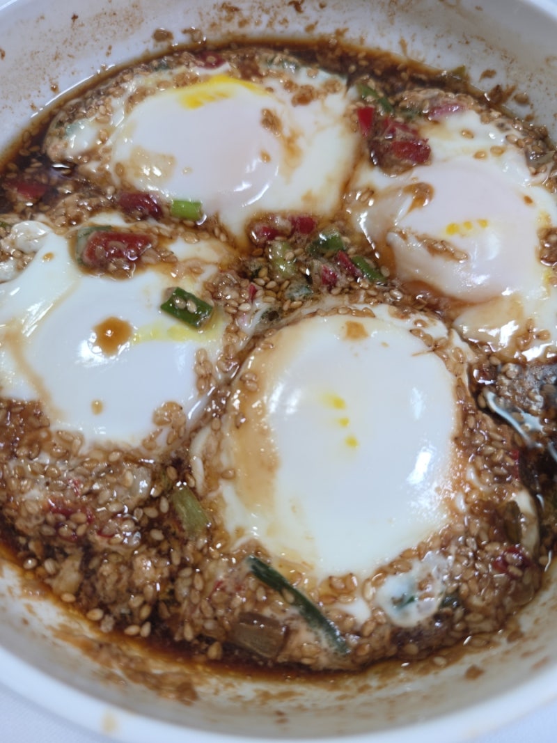 전자렌지 양념 수란찜 만들기 촉촉한 계란요리 초간단 아침메뉴