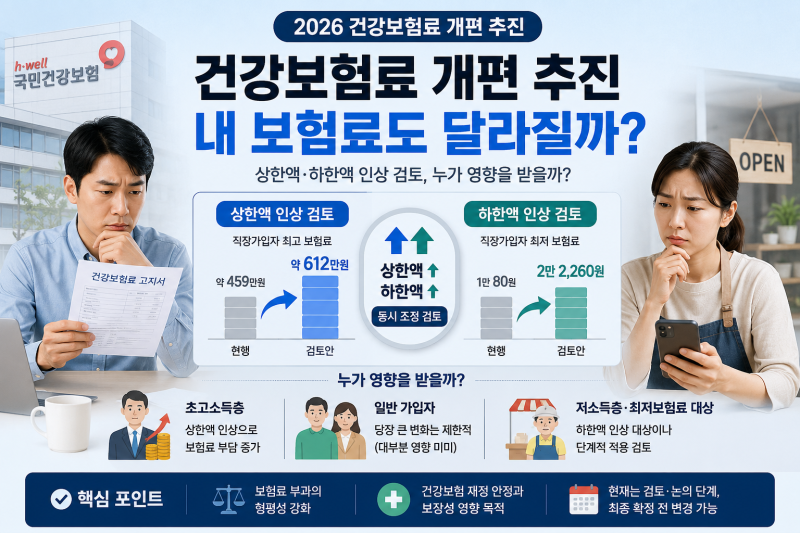 2026 건강보험료 개편 이슈 총정리｜상한·하한액 인상, 내 보험료도 오를까?