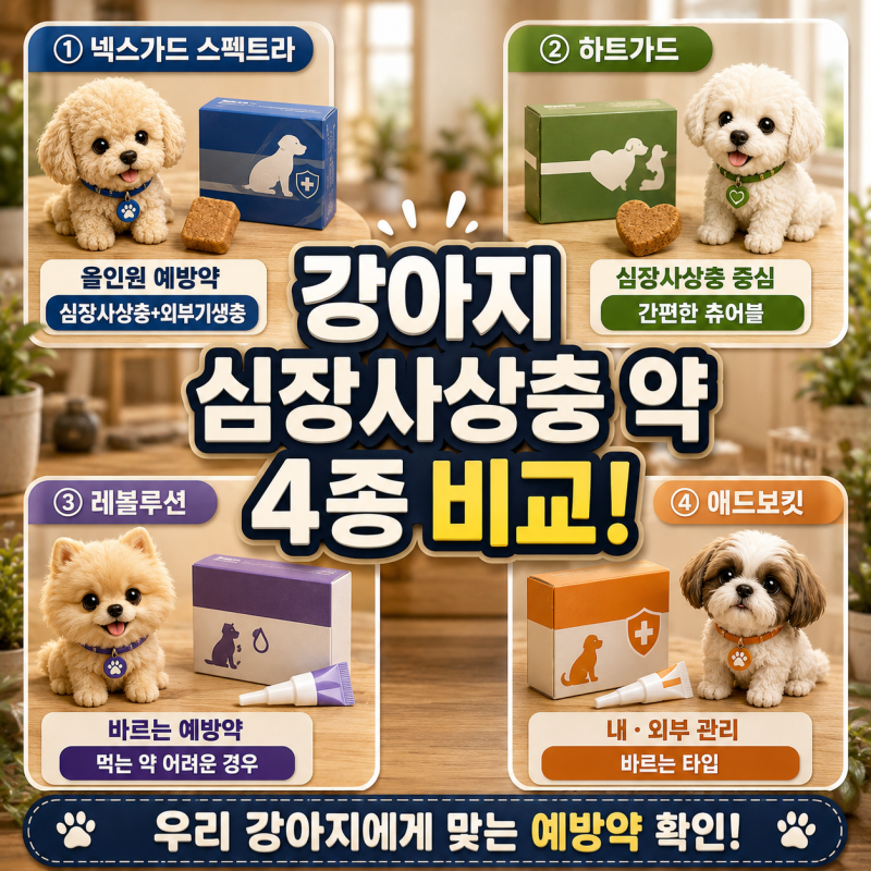 강아지 심장사상충 약 총정리! 종류·가격·예방 시기·검사 비용·넥스가드 비교!