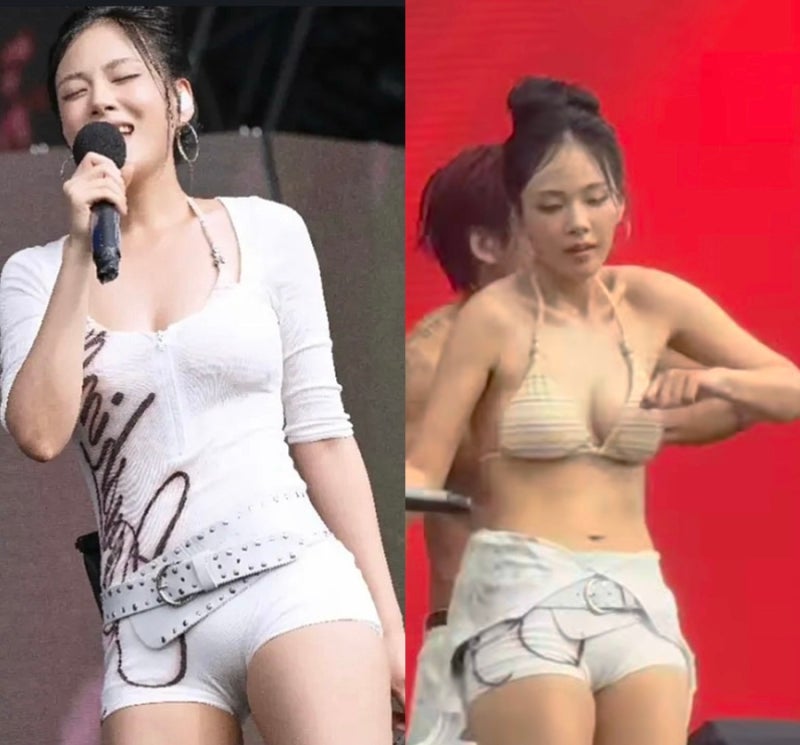 "이 수위 실화?" 워터밤 찢어놓은 비비, 비키니 퍼포먼스에 과열된 반응