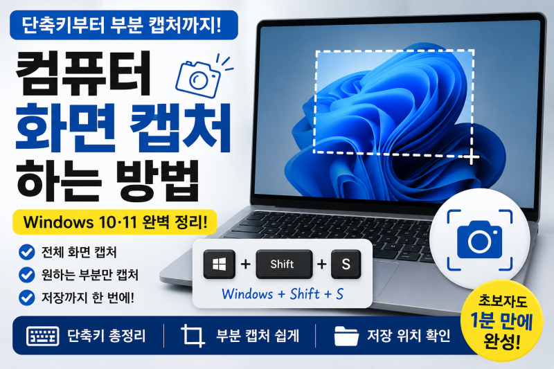 컴퓨터 화면 캡처하는 방법 | Windows 10·11에서 가장 쉬운 캡처 단축키 총정리 (2026)