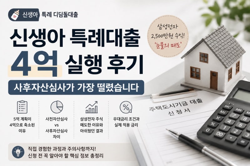 신생아 특례대출 4억 실행 후기, 사후자산심사가 가장 떨렸습니다