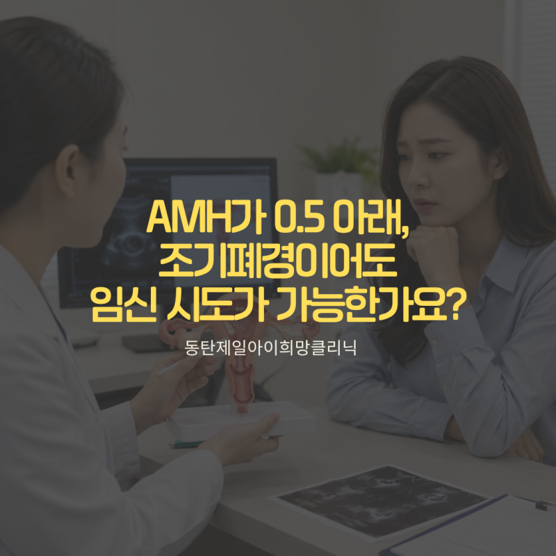 20대 조기폐경 AMH가 0.5 아래로 나왔는데, 임신 시도가 가능한가요?