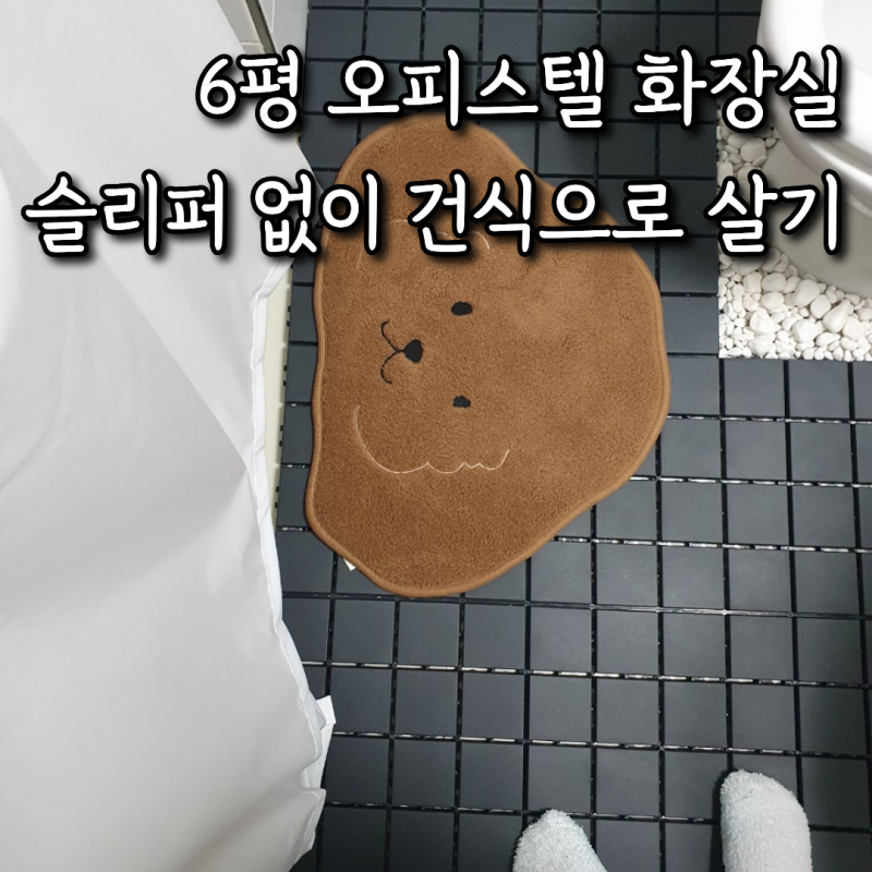 6평 원룸 오피스텔 셀프 인테리어, 슬리퍼 없는 건식 화장실 만들기