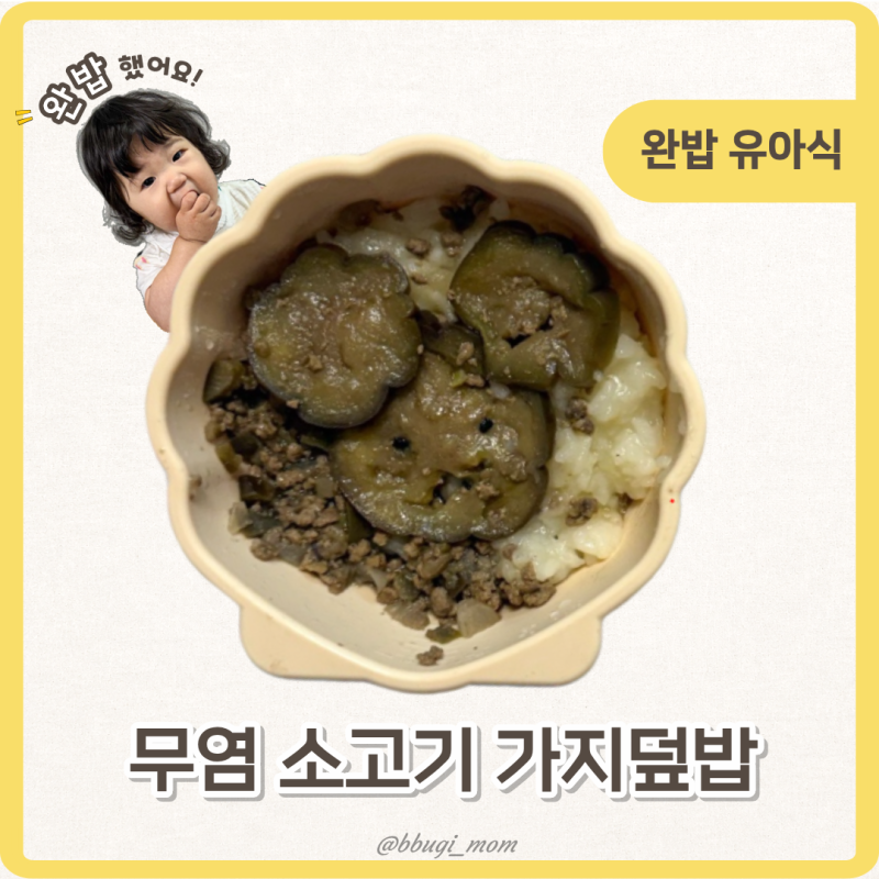 10개월 아기 무염 소고기 가지덮밥 유아식 레시피
