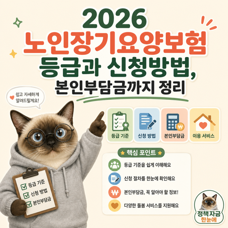 2026 노인장기요양보험 등급과 신청방법, 본인부담금까지 정리