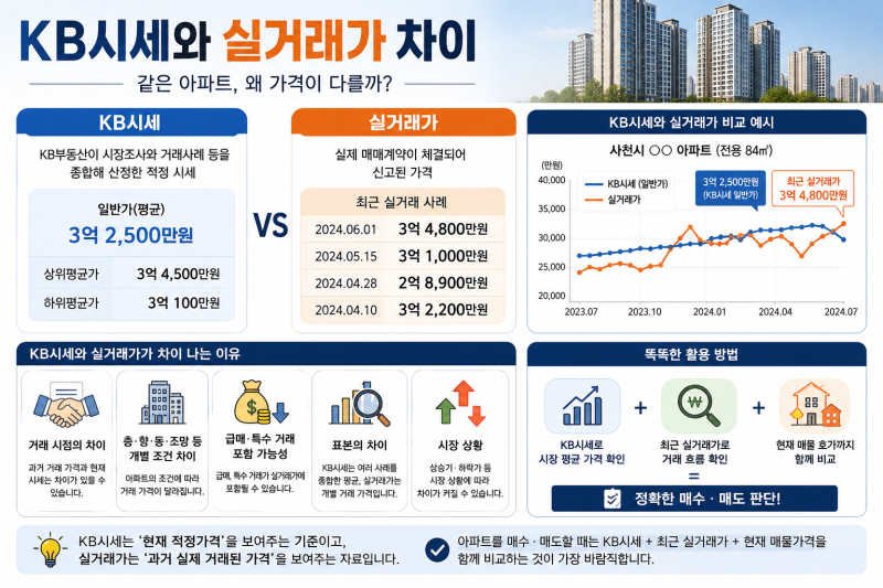 KB시세와 실거래가 차이
