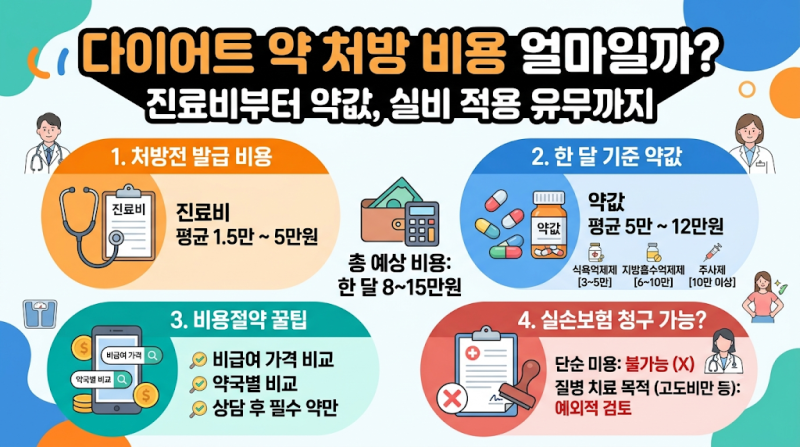 다이어트 약 처방 비용 얼마일까? 비급여 가격 비교부터 실비 적용 유무까지 총정리