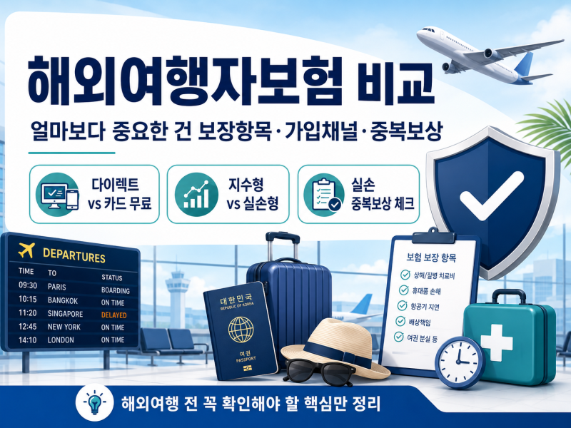 해외여행자보험 비교 총정리 – 다이렉트·공항·카드 무료보험 뭐가 다를까 (2026 여름)