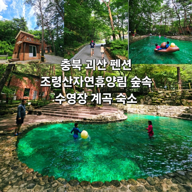 충북 괴산 조령산 자연휴양림 계곡 숲속 물놀이장 문경새재 품은 가족숙소