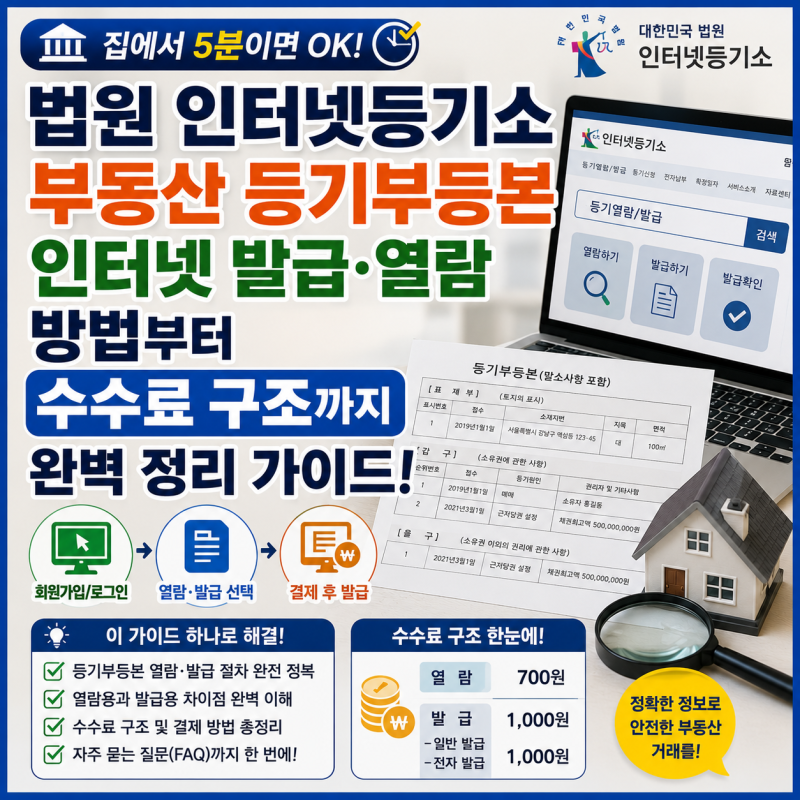 [디지털 실무 백서] 법원 인터넷등기소에서 부동산 등기부등본 인터넷 발급·열람 방법부터 ....