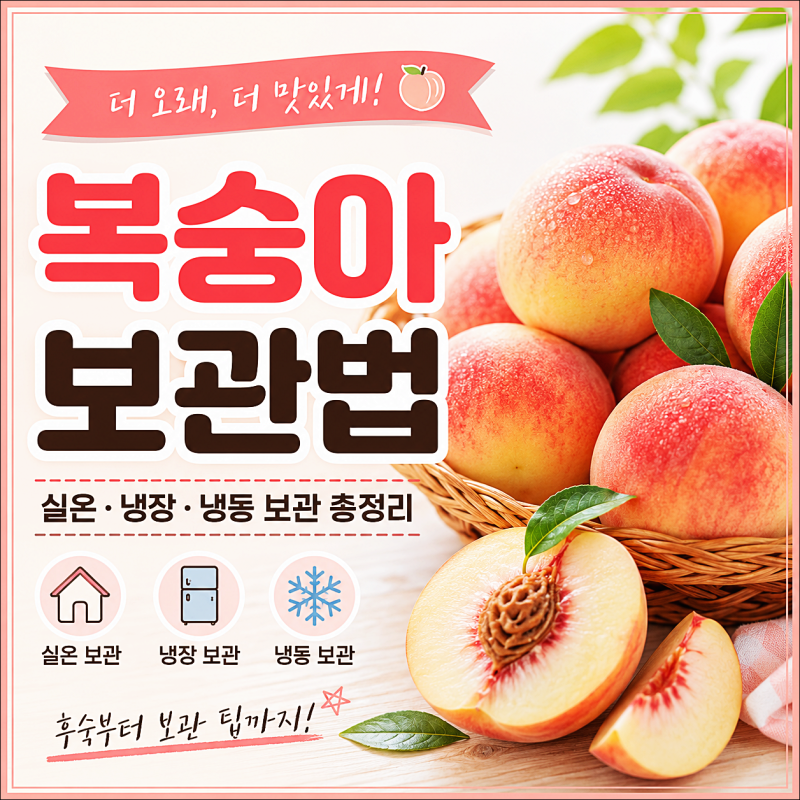 복숭아 보관법 총정리｜실온·냉장·냉동 보관부터 후숙까지