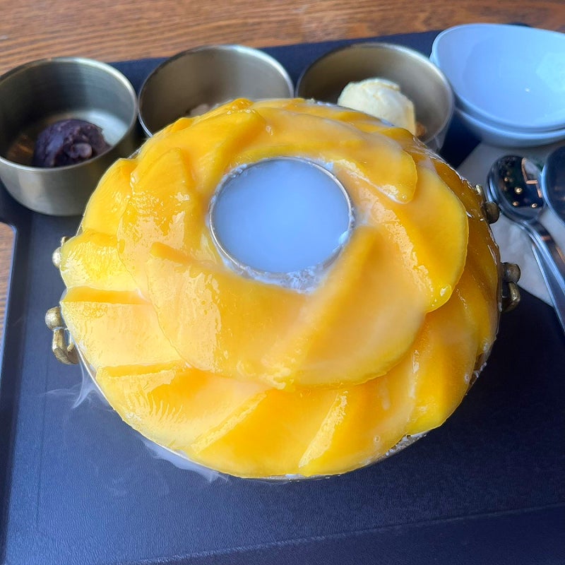 목포 평화광장 분수쇼보기 전 빙수 카페 망고루