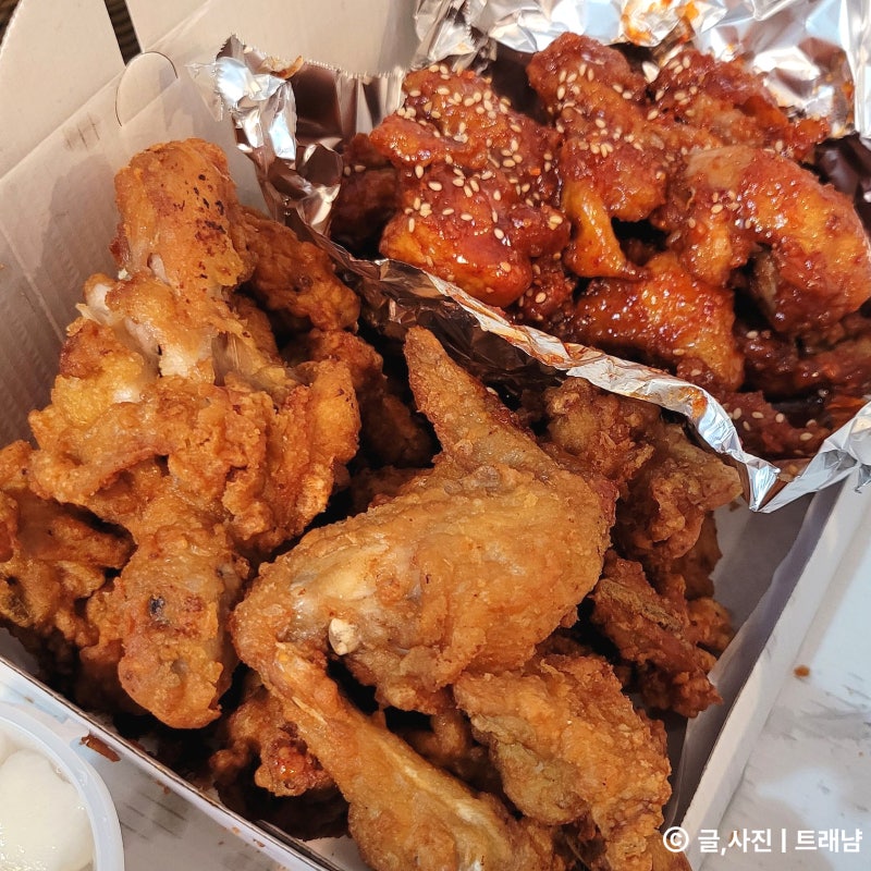 (제주 함덕) 함덕 로컬 맛집 제주닭집｜시장통닭 느낌의 반반치킨