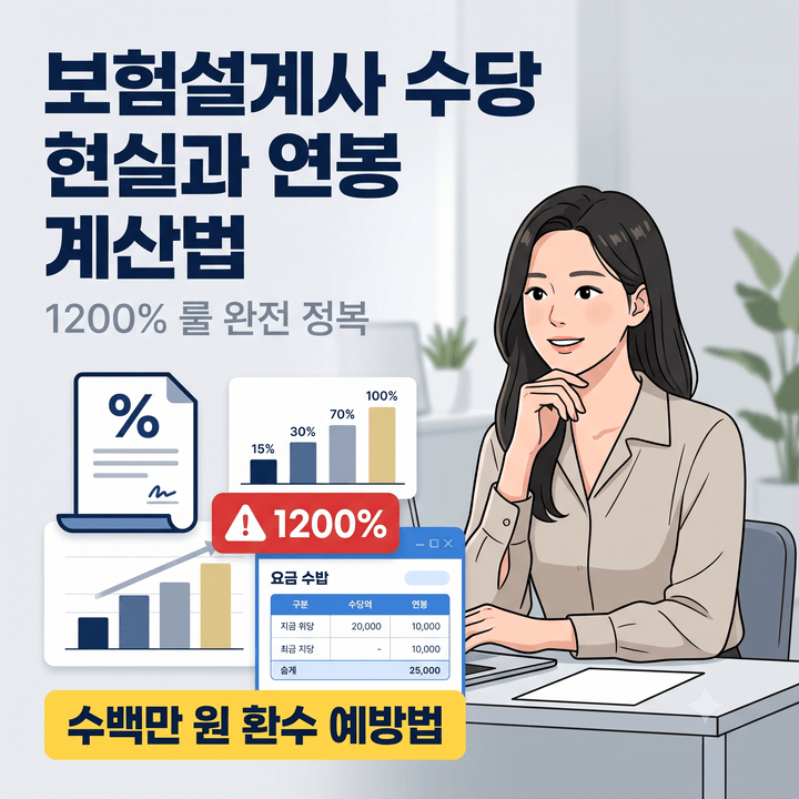 보험설계사 수당 현실과 연봉 계산법, 1200% 룰 이해 못하면 수백만 원 환수당할 수 있다
