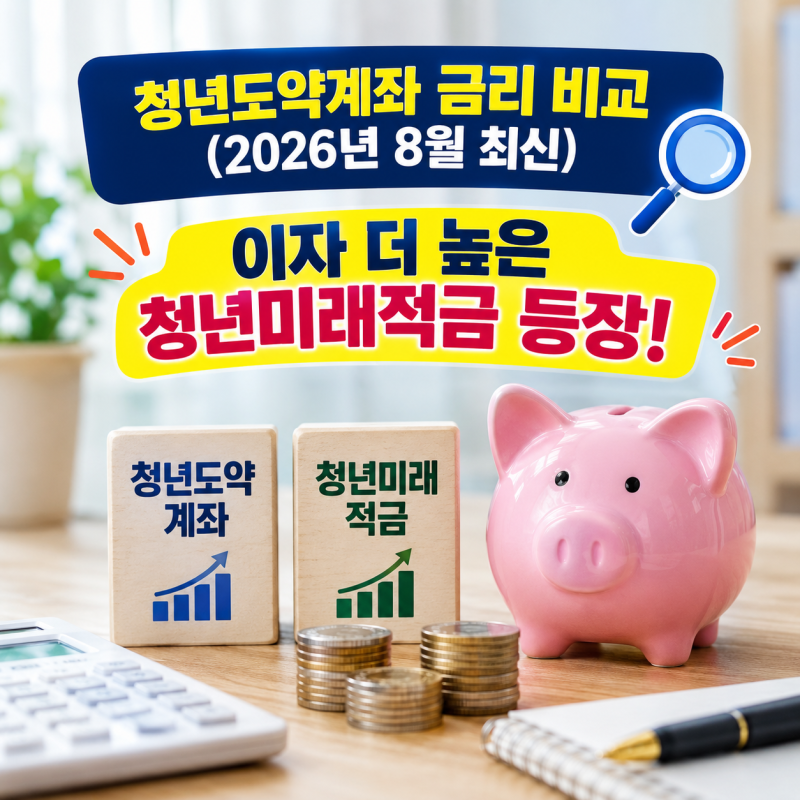청년도약계좌 금리 비교 (2026년 8월 최신), 이자 더 높은 청년미래적금 등장!