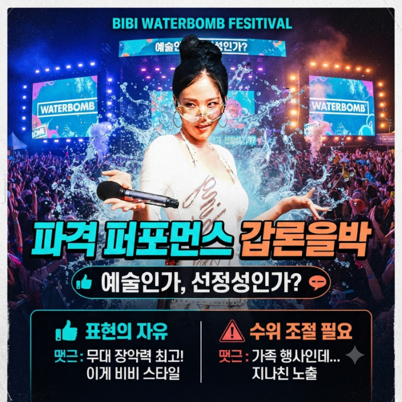 스트립쇼도 아니고, 그렇다고 순수 공연도 아니고…비비 워터밤 무대가 화제 난 진짜 이유
