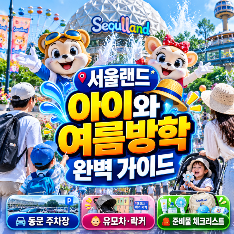 여름방학 서울랜드 아이와 완벽 가이드! 동문 주차·여름방학·유모차·락커·준비물 총정리