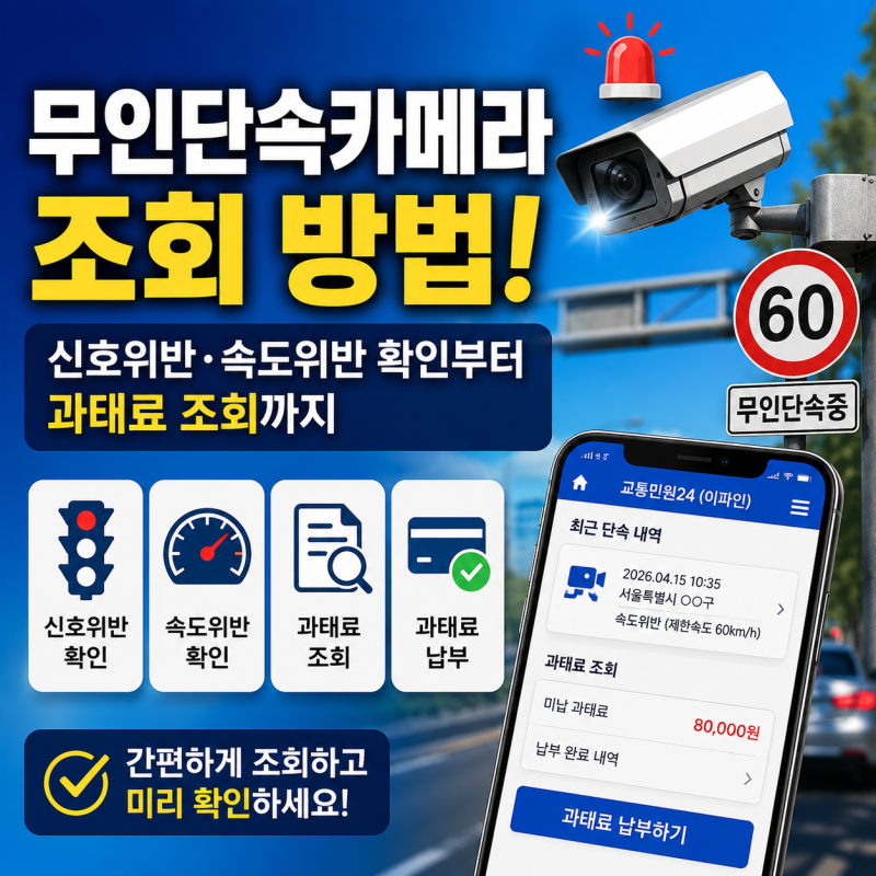 무인단속카메라 조회 방법! 신호위반·속도위반 확인부터 과태료 조회까지